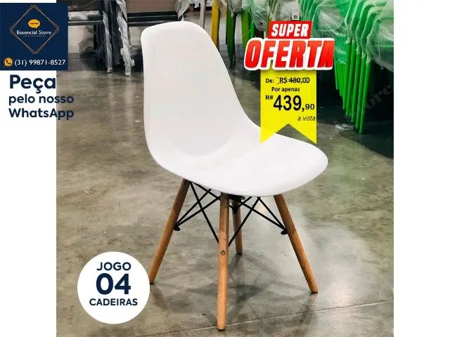 Cadeira de escritório sala reunião, jantar, Eames Eiffel - Jogo 4 unidades