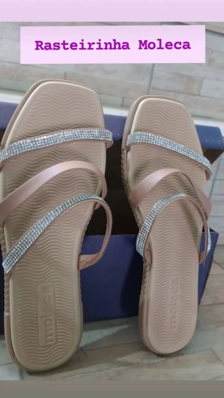 Rasteirinha Moleca com Strass Nova - Foto 5