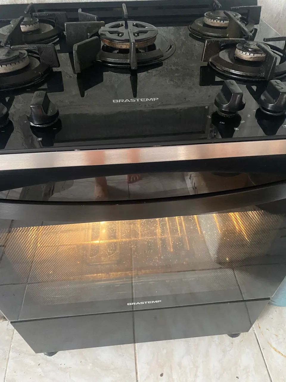 Fogão Brastemp 5 Bocas mesa de vidro 