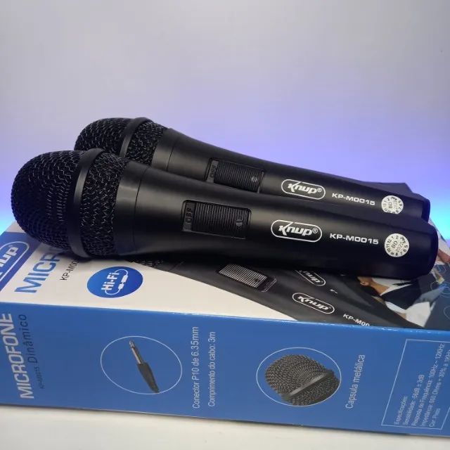KIT MICROFONES COM FIO 2 UNIDADES - ENTREGA GRATIS - Foto 2