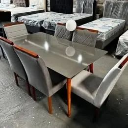 Mesa De Jantar Cinza Com 6 Cadeiras  - Foto 2