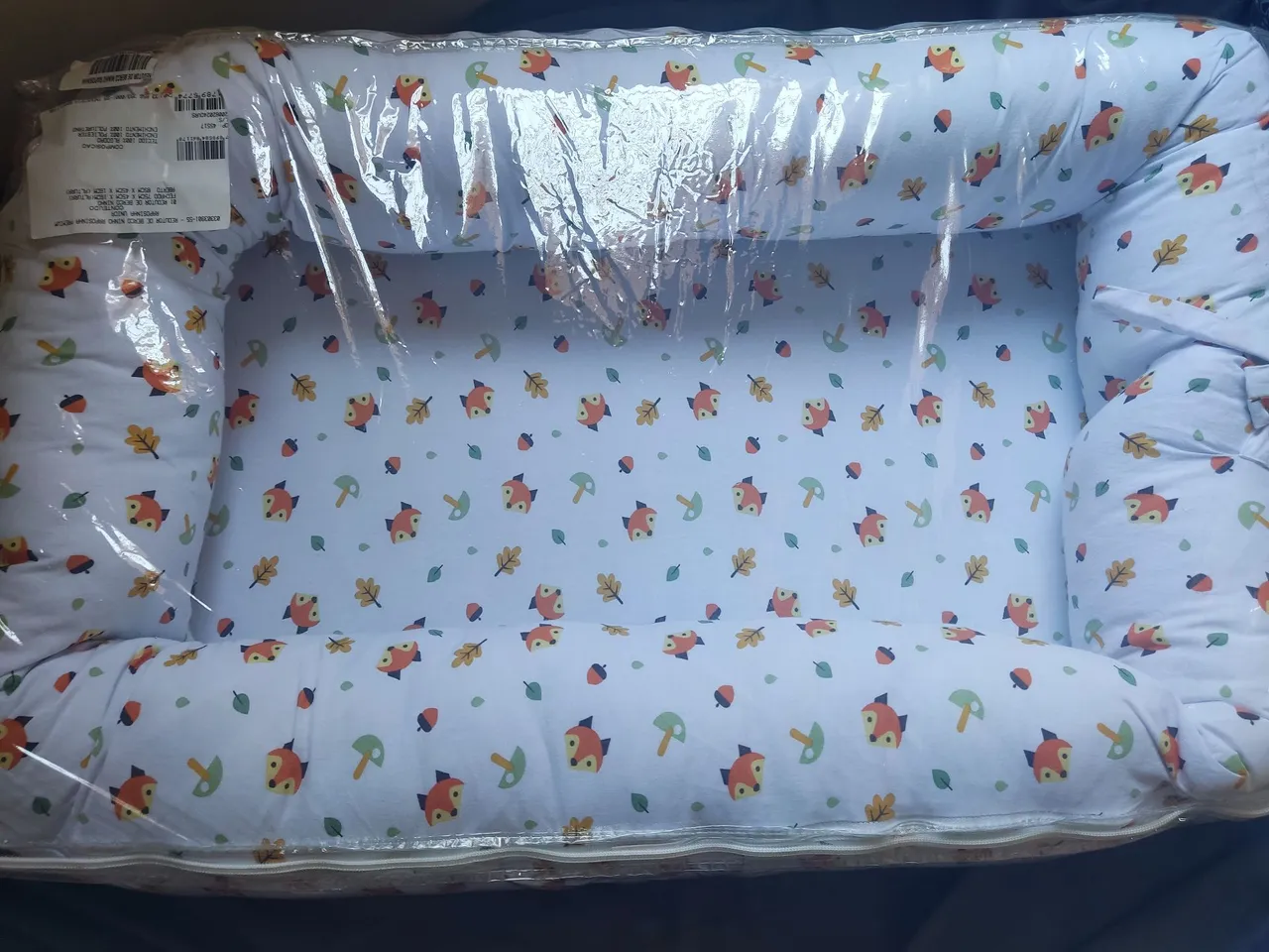 Ninho para Bebê com Desenho de Raposa. 100% Algodão