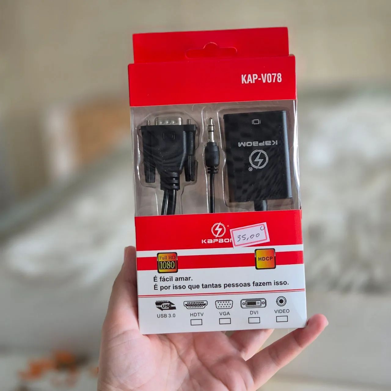 Conversor VGA para HDMI - Full HD 1080p