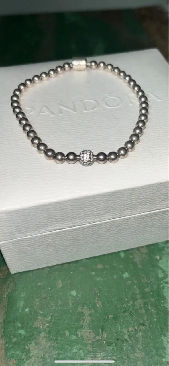 Pulseira Pandora com Esfera Cravejada - Foto 2