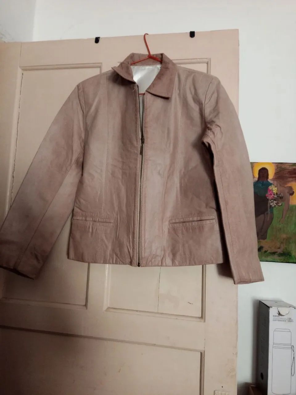 Casaco de couro marrom - Foto 4