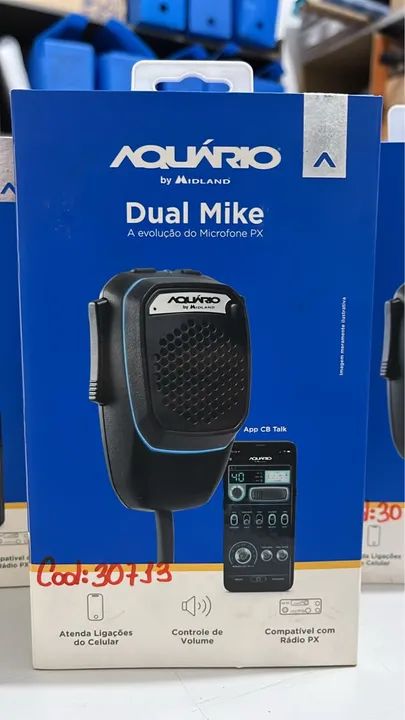 Microfone Dual Mike Aquário by Midland - Novo