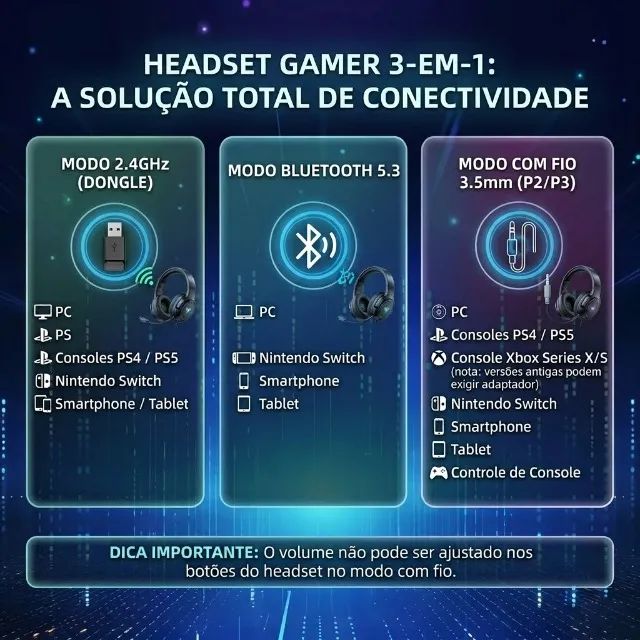 Fone de Ouvido Gamer Sem Fio ATTACK SHARK L80PRO de Baixa Latência Tri-Mode 2.4G Bluetooth - Foto 3