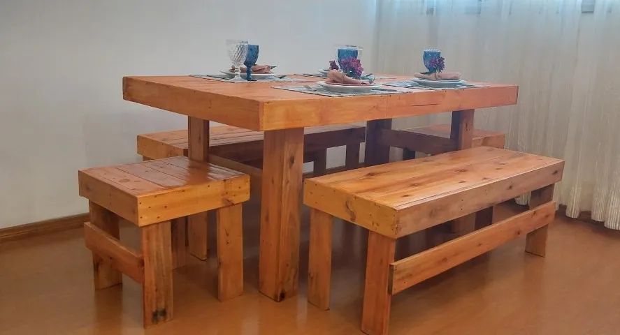 Mesa Jantar Madeira Pallet  170cmx92cm - Foto 3