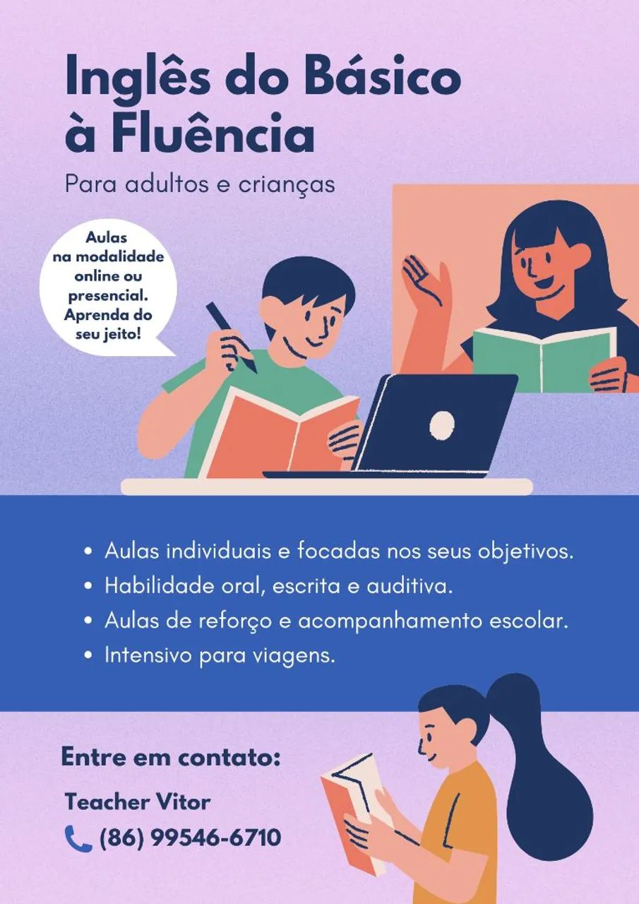 Professor de Inglês | Aulas Particulares e Reforço Escolar | Tarde