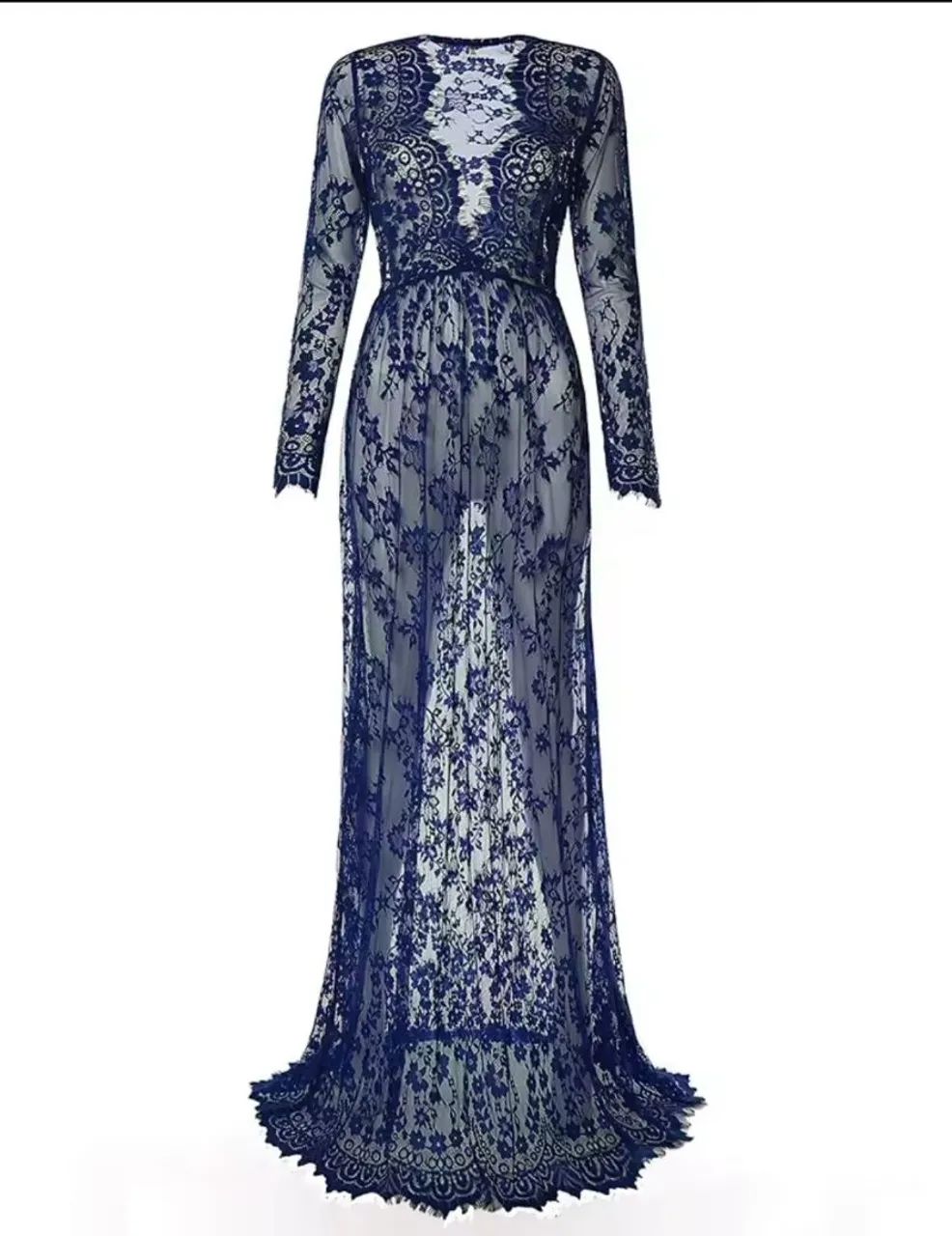 Vestido Renda Gestantes Saída de Praia Sobreposição  - Foto 3