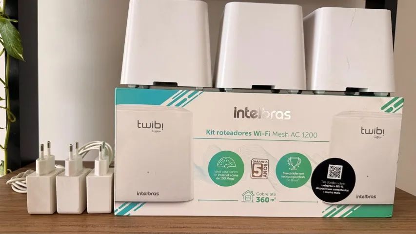 Kit Roteador Wi-Fi Mesh com 3 Unidades Twibi Giga+ Intelbras - Foto 2