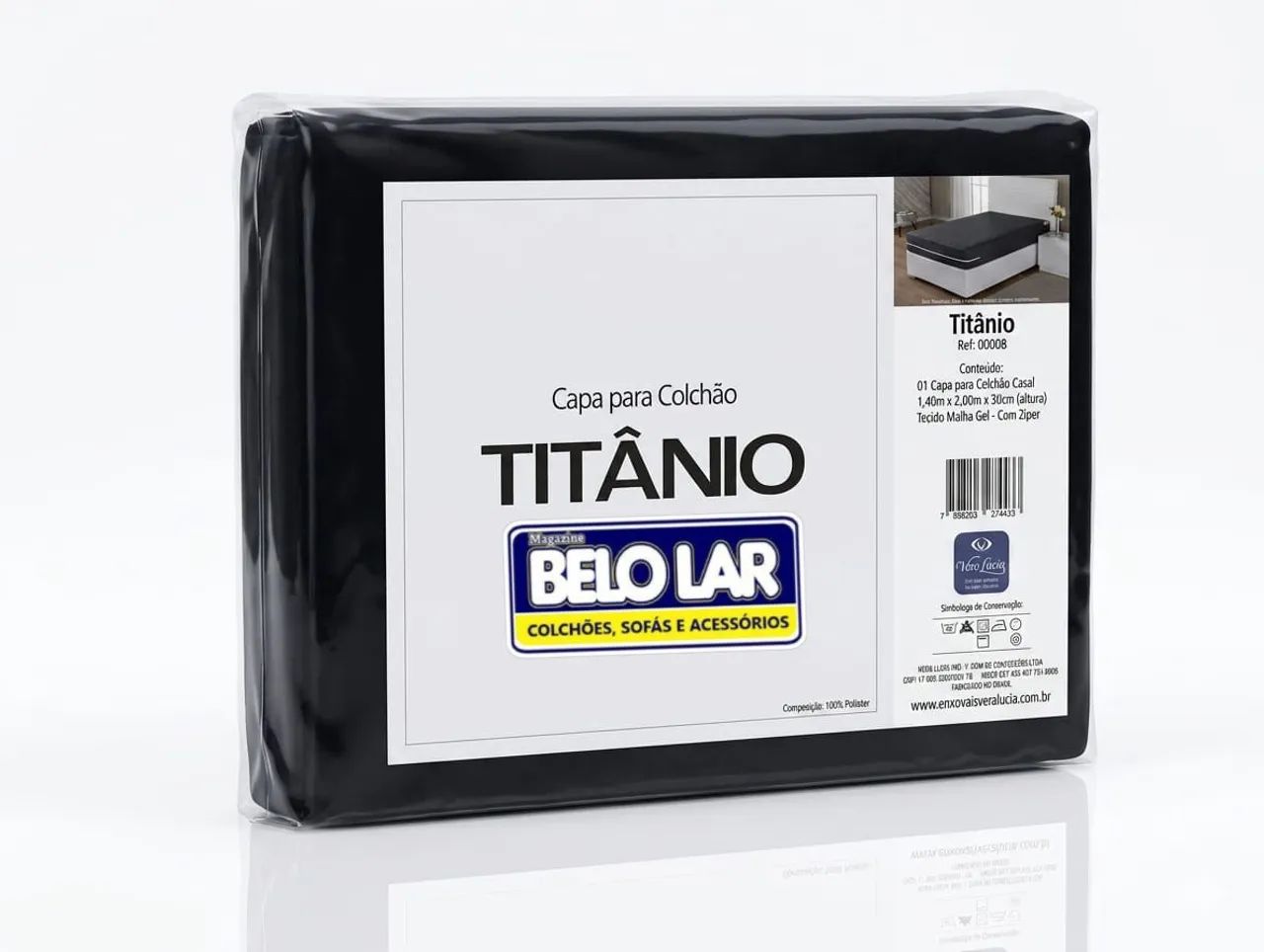 Capa para colchão em malha solteiro cor preta - Foto 3