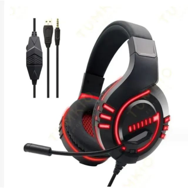 Fone De Ouvido Headset Gamer Com Led Para Computador Jogos Xbox Ps4 - Foto 4