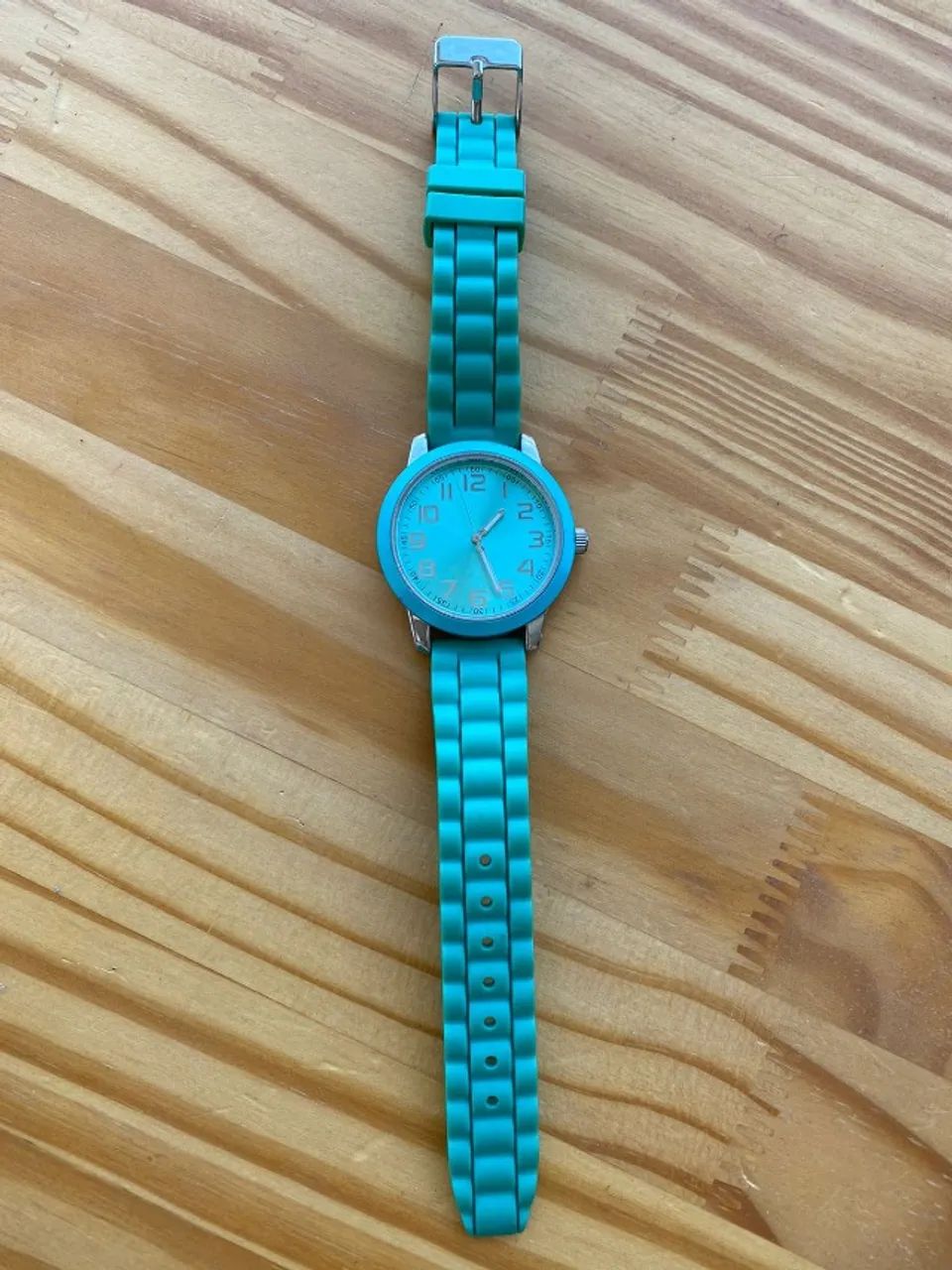 Relógio De Pulso Feminino. Silicone Verde. Florida Sunshine