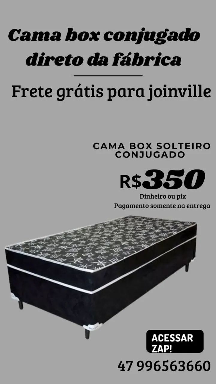 Vendo cama box conjugado solteiro novo 