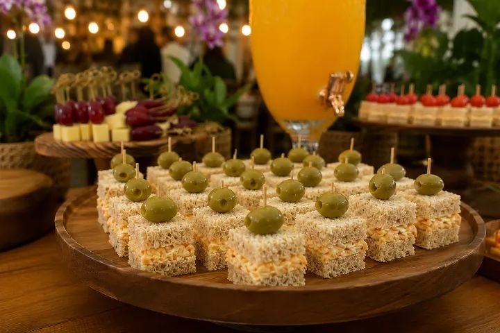 Salgados para festas (mini sanduíches, empadas e Cone trufado).