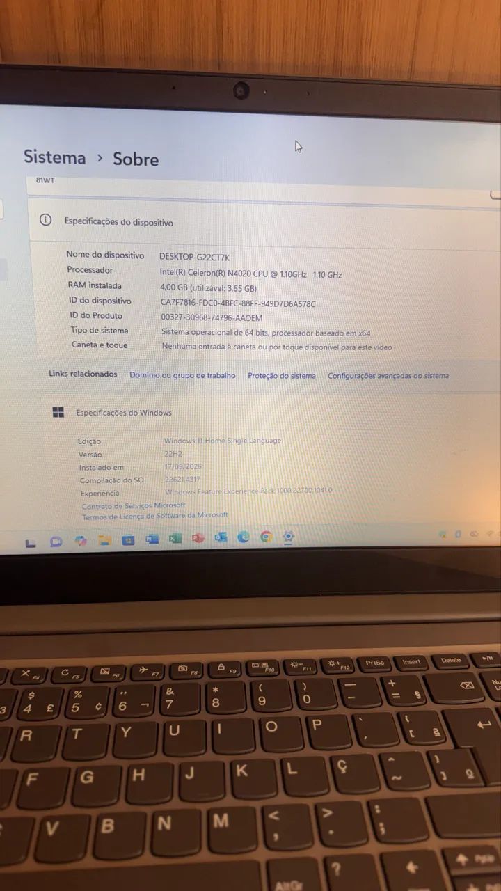 Notebook Lenovo 