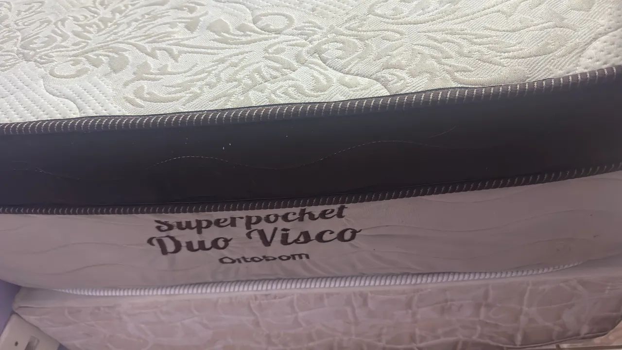 Cama solteiro box + colchão ortobom viscoelastico com molas - Foto 5