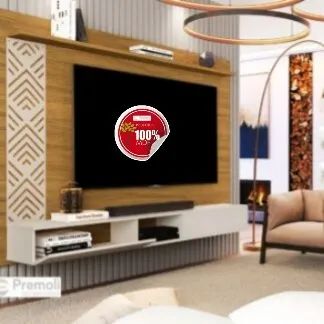 Painel Roma Para Tv Até 60 Polegadas Com 2 Porta Cor Nature/off 100% MDF  - Foto 3