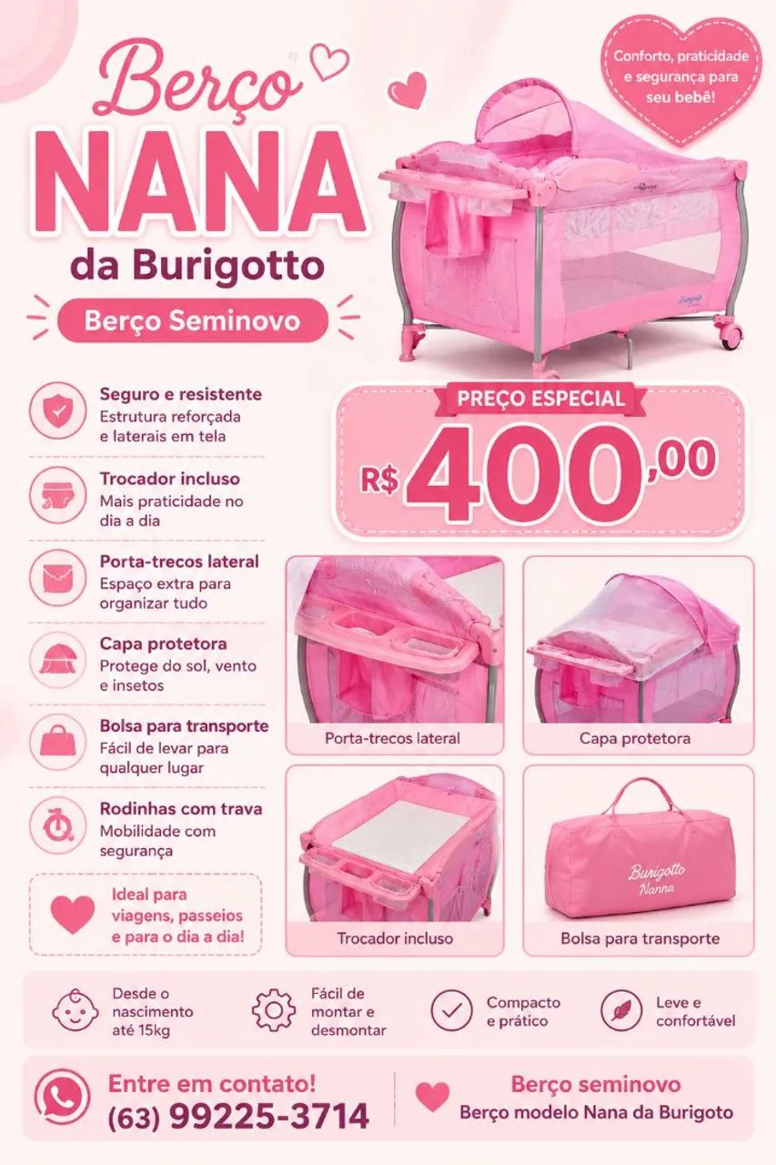 Berço Burigotto Nana Seminovo