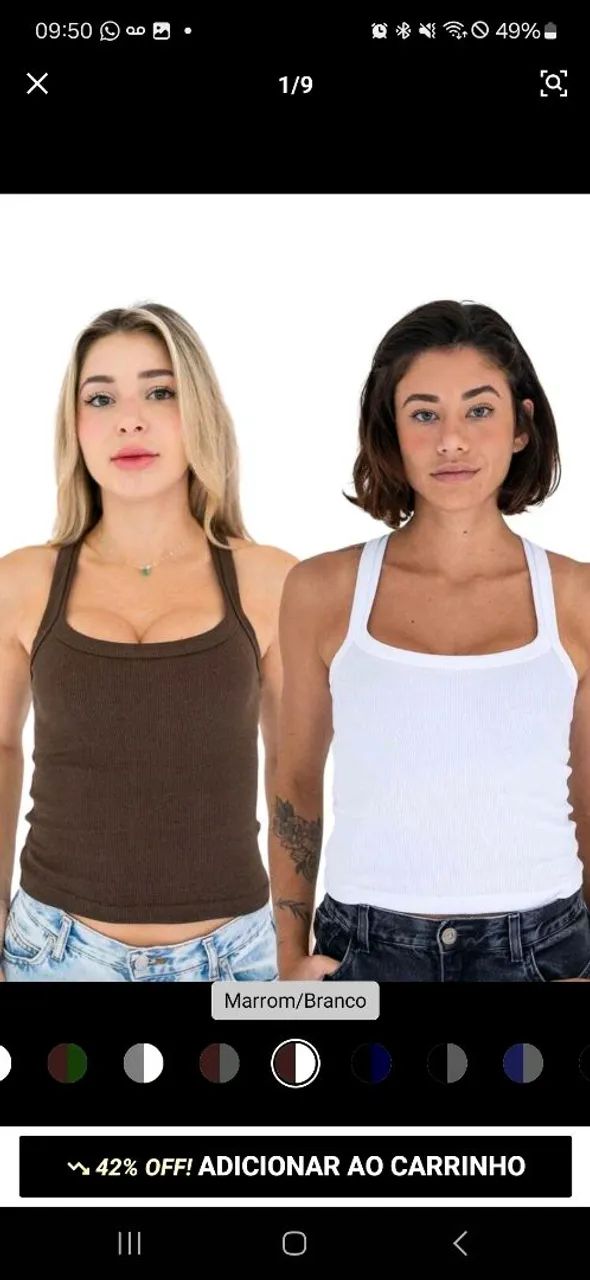 kit 3 blusas regata feminina - Foto 2