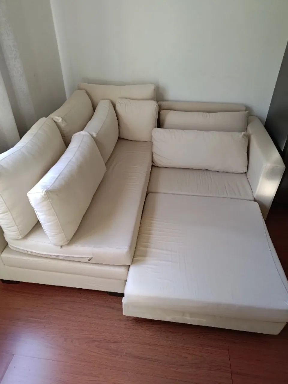 Sofá de Canto que Vira Cama Casal - Resistente e Confortável em Sarja - Foto 3