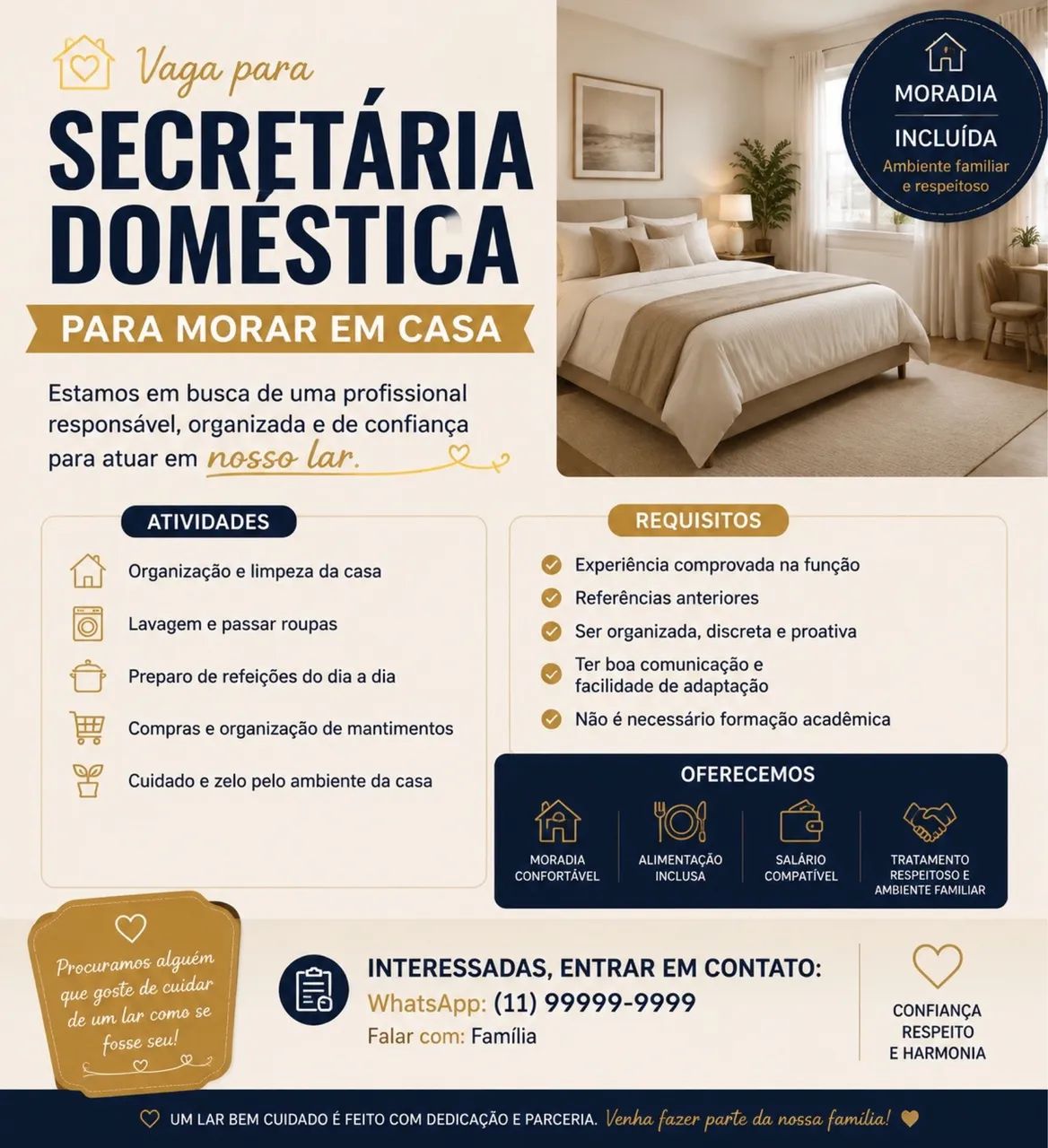 Secretária pra morar 