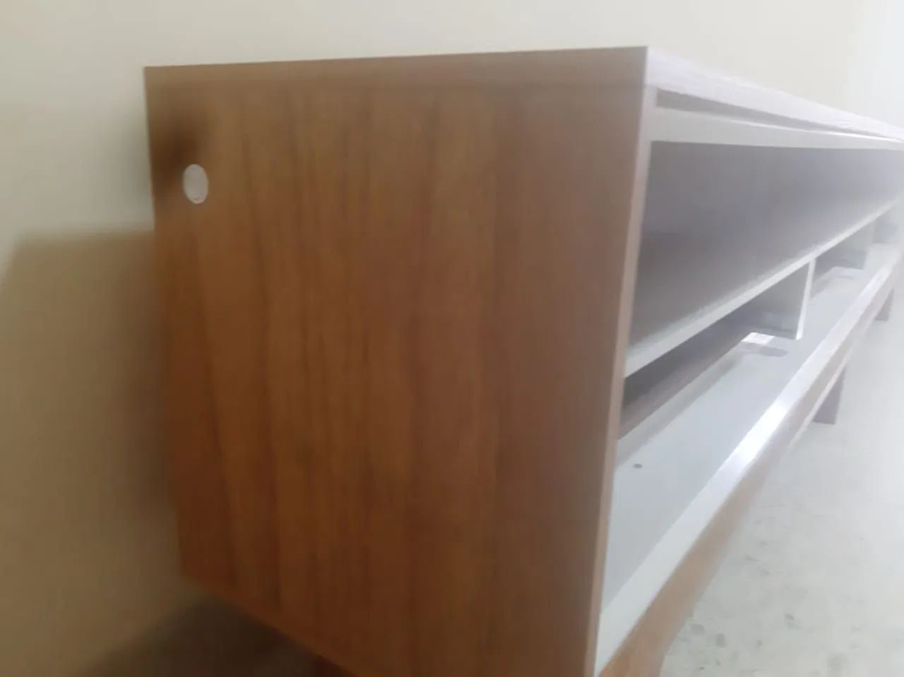 Rack e prateleira com led madeira madeira - Foto 3