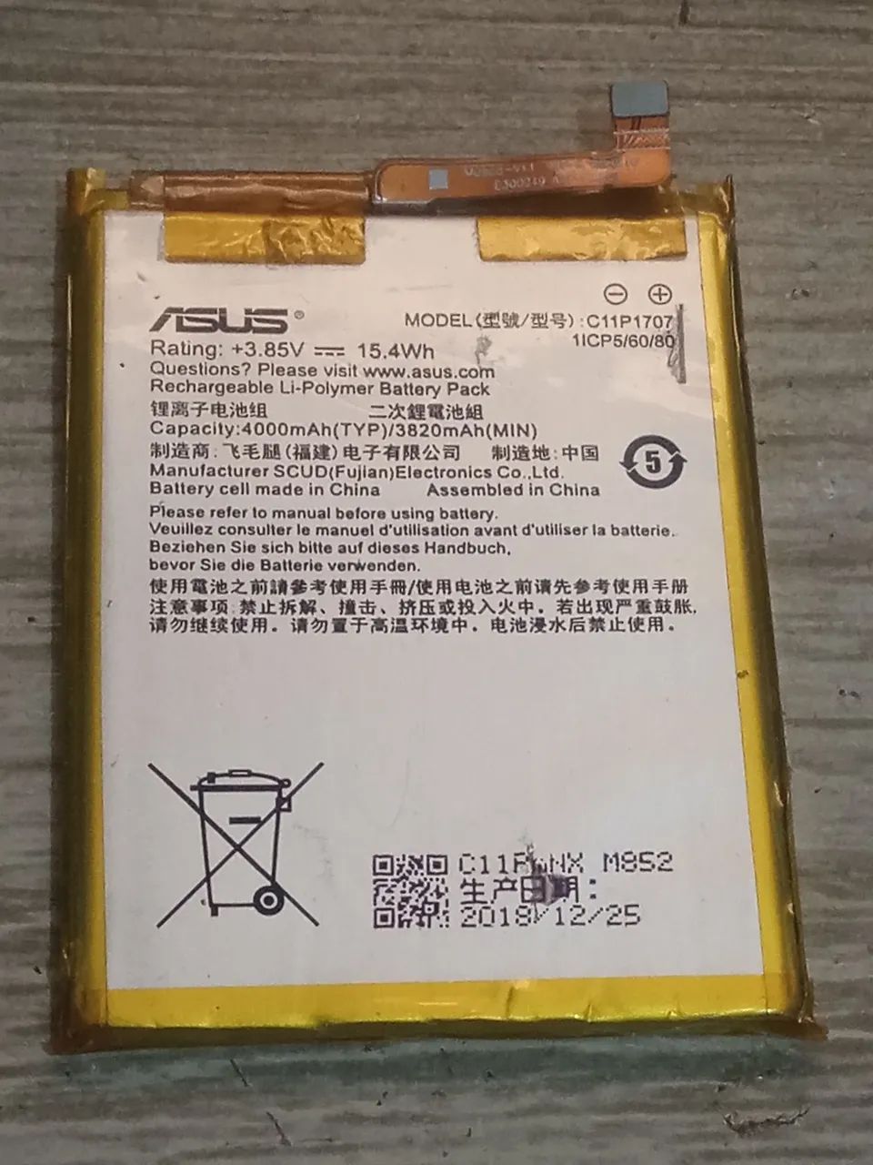 Bateria  Asus ZenFone Max shot, Max plus, Max M10 original  - Foto 2