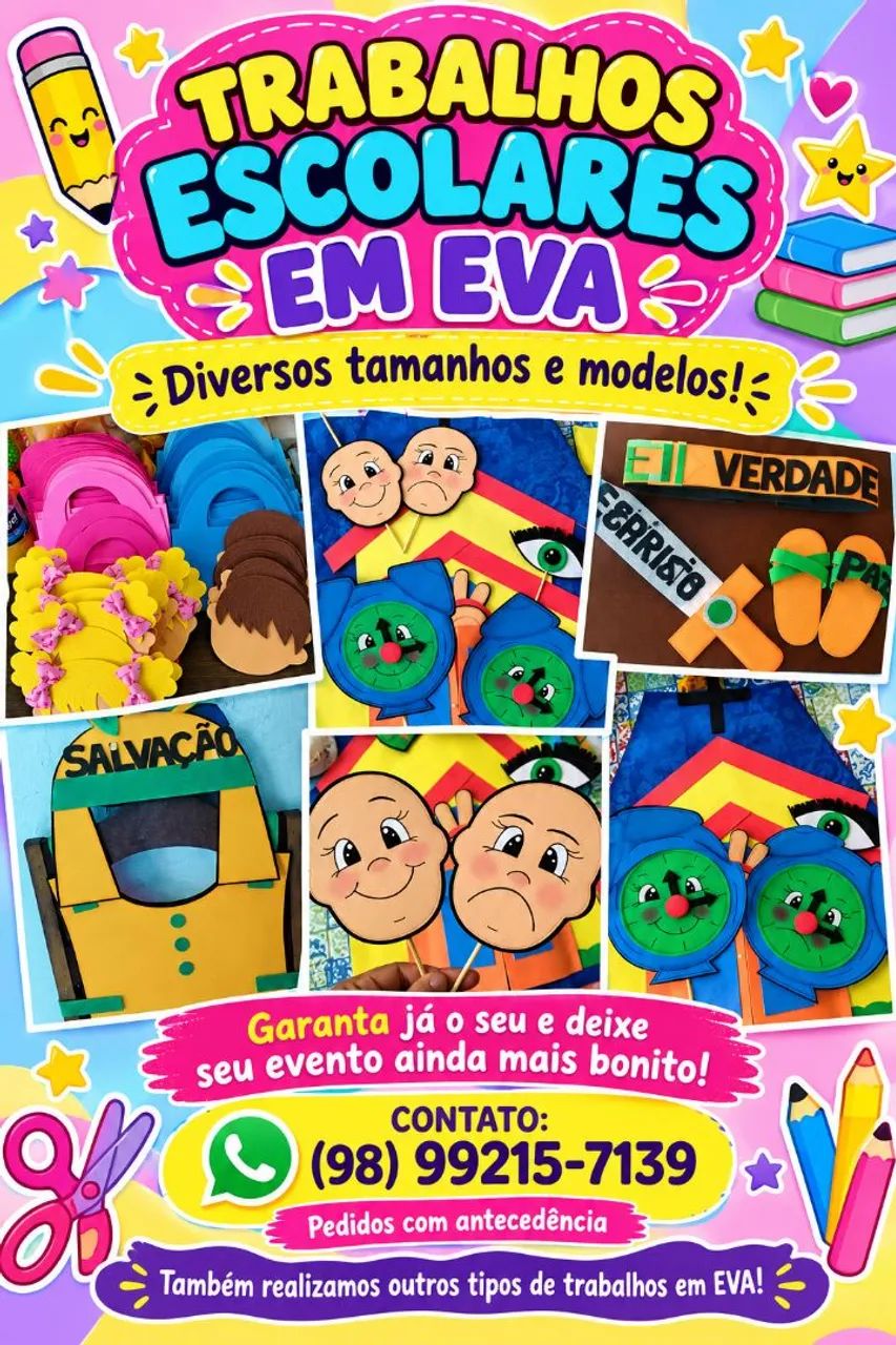 Trabalhos escolares de E.V.A - Foto 2