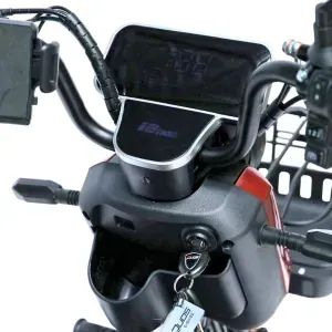 Triciclo Elétrico 750W, Aro 8", Dois Assentos Cadeiras Ré Alarme Bagageiro Fenix Preto  - Foto 3