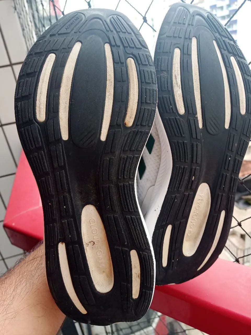 Tênis esporte corrida Adidas 42 branco e verde  - Foto 5