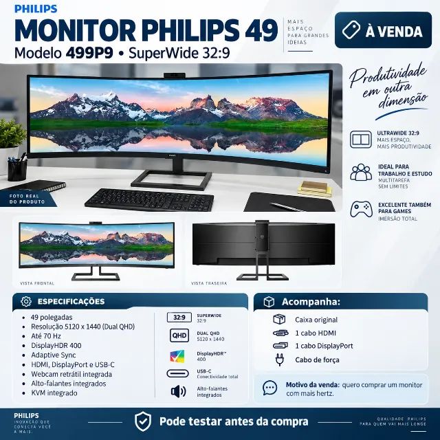 MONITOR PHILIPS 49 POLEGADAS