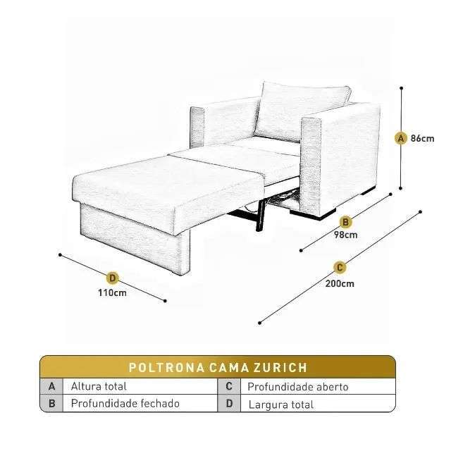 Poltrona Cama Hermes Luxo Castellar - Foto 4