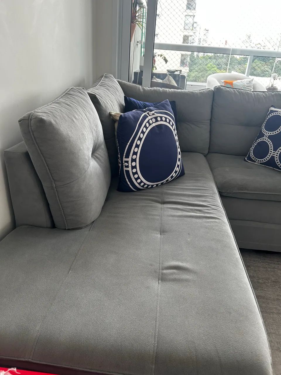 Sofá konfort house cinza em L 5 lugares - Foto 3