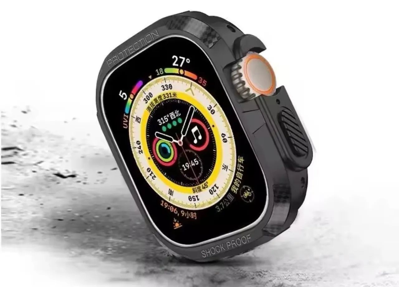 Capa Apple Watch Ultra 1/2/3 (TPU + FIBRA DE CARBONO) 