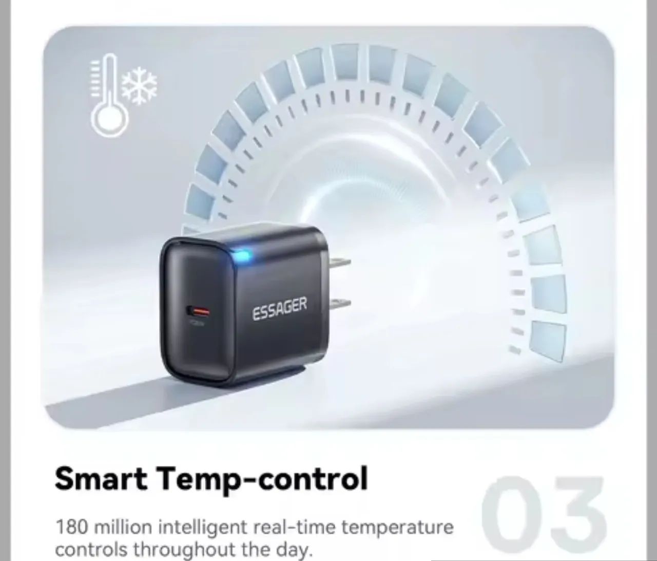 Carregador Essager mini 30w tipo c, pd qc3.0 rápido + cabo tipo Toocki 60w - Foto 2