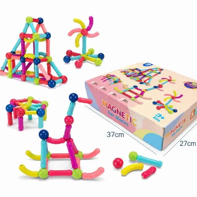 BRINQUEDO INTELIGENCIA COM BARRAS MAGNETICAS 128PC - Foto 2