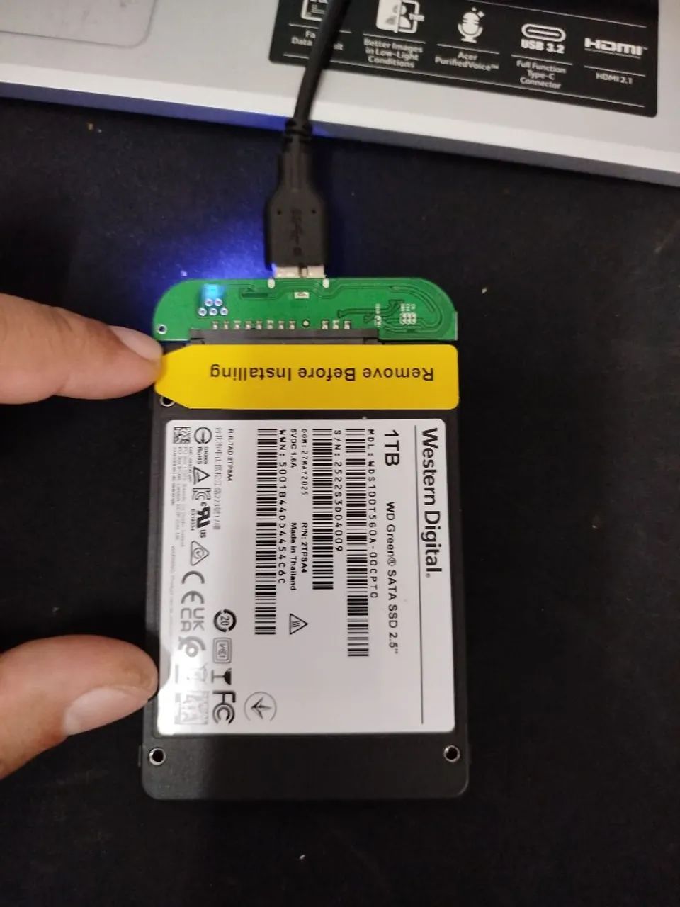 SSD 1tb wd Green excelente estado - Foto 2