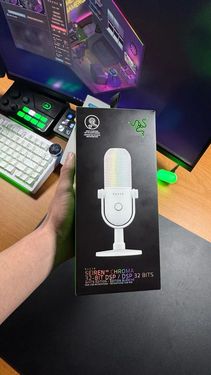 Microfone Razer Seiren V3 Chroma - Branco - Foto 5