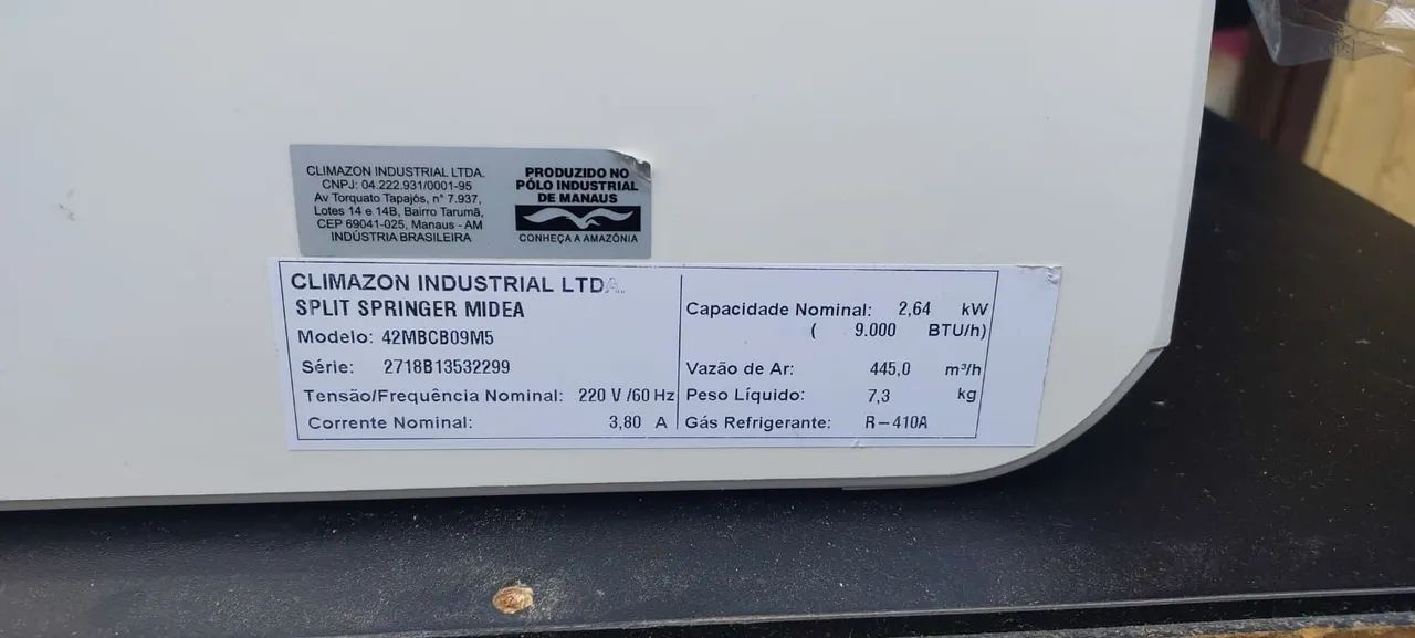 EVAPORADORA INVERTER 9000BTUS NOVO - Foto 5