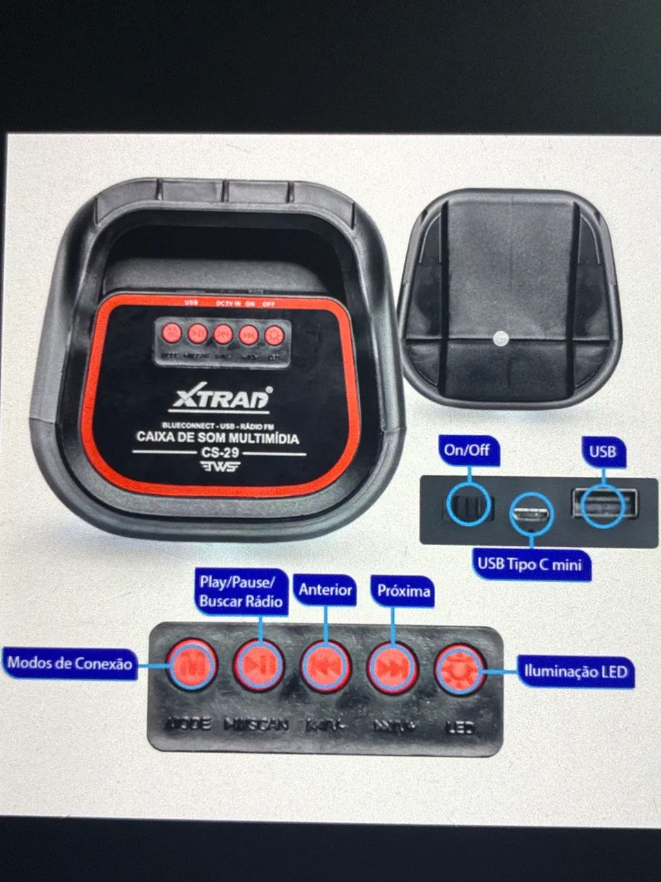 Caixa de som Bluetooth portátil  - Foto 4