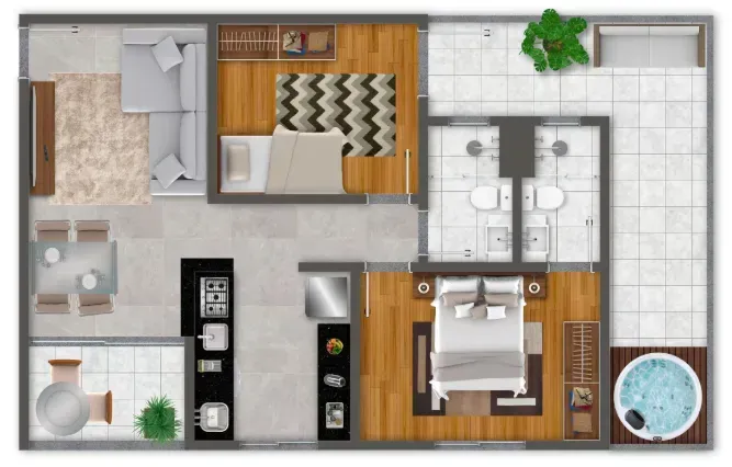PLANTA 56m²