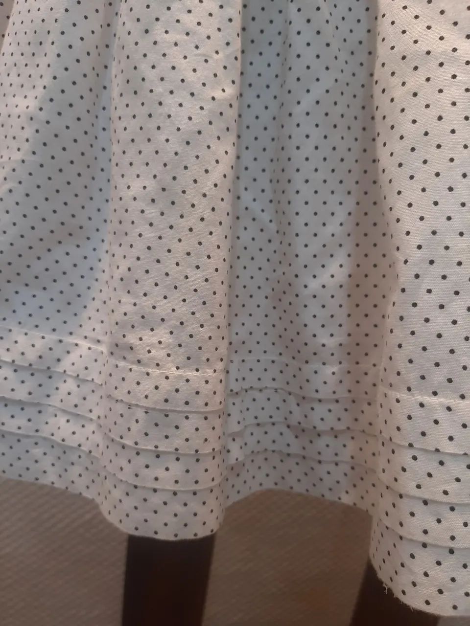 Vestido tecido puro algodão poá preto/branco - Foto 5