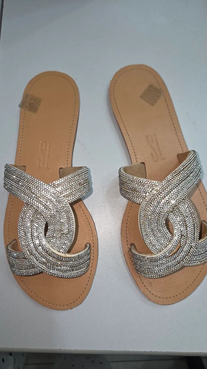 Rasteira santa lolla Strass - Foto 3