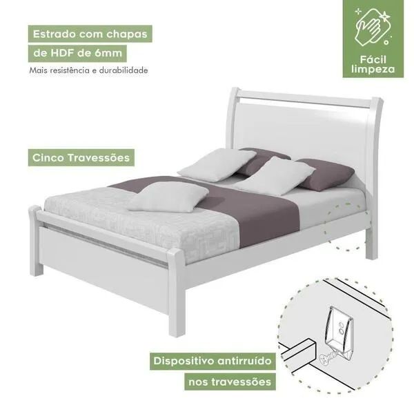 Cama Casal Reali Estrutura MDF Reforçada - Foto 2