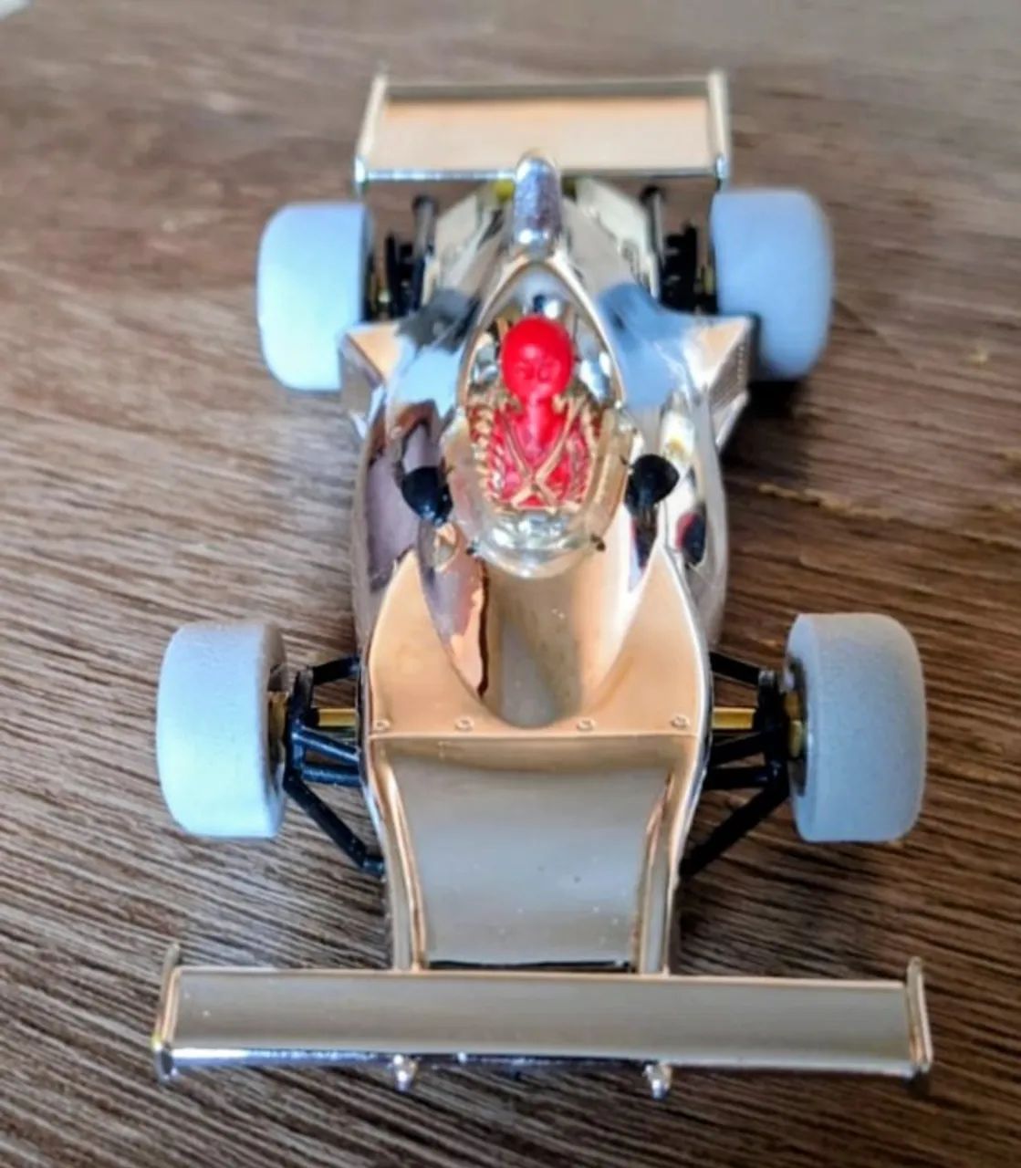 Carro autorama Coopersucar cromada original da Estrela pneu branco com caixa acrílica  - Foto 3