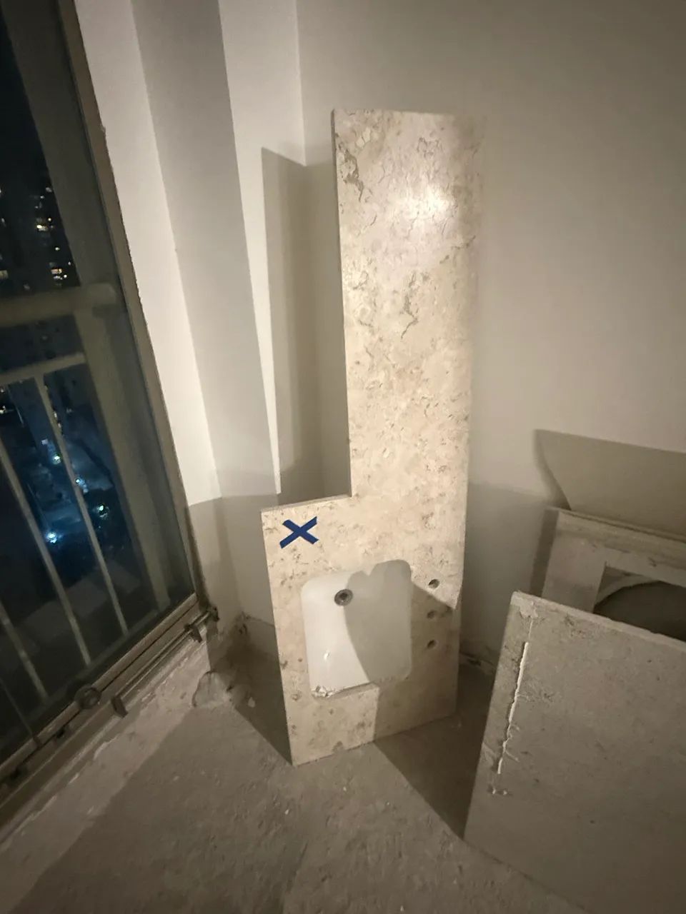 Bancada mármore com pia  