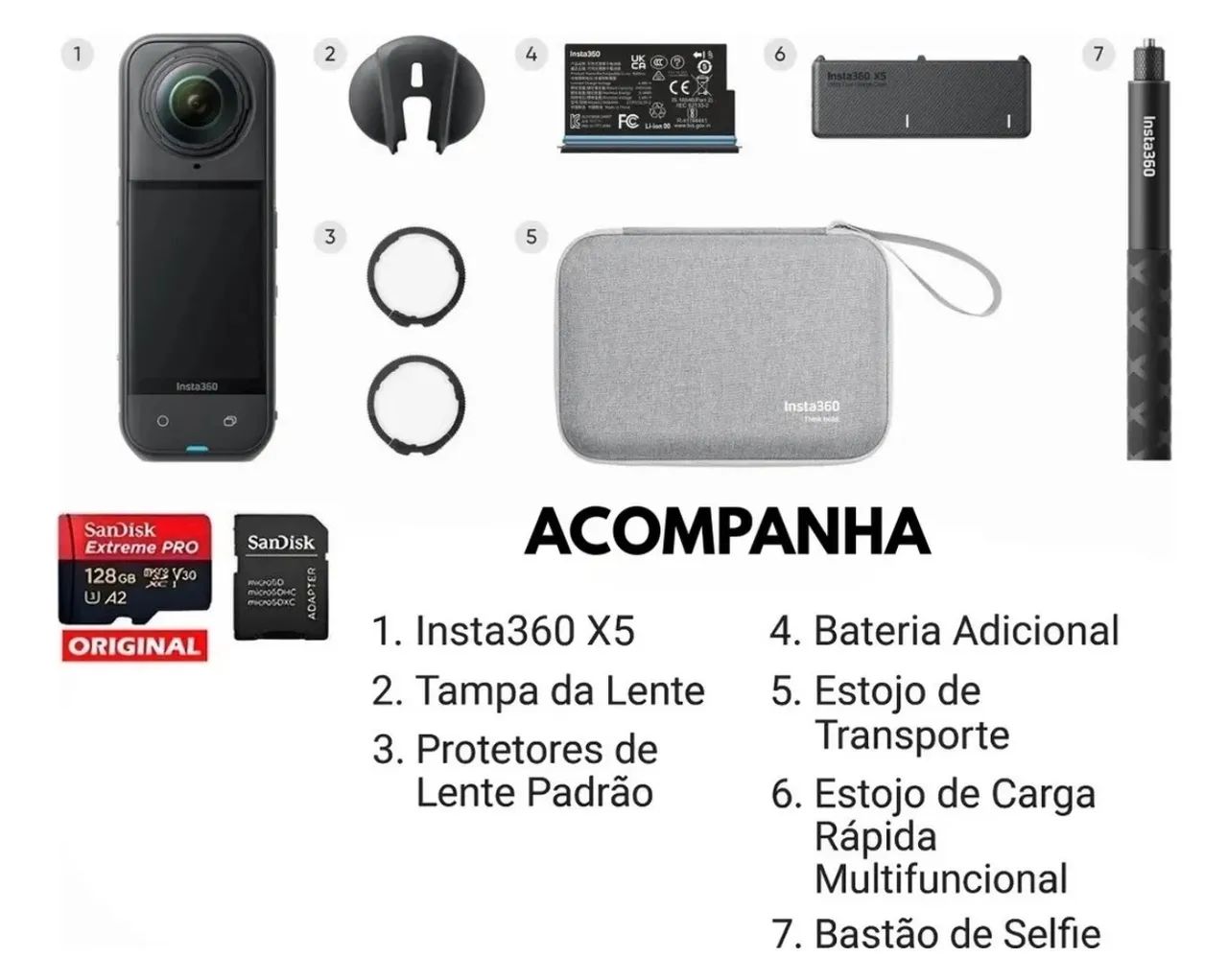 Câmera Insta360 X5 - Foto 5