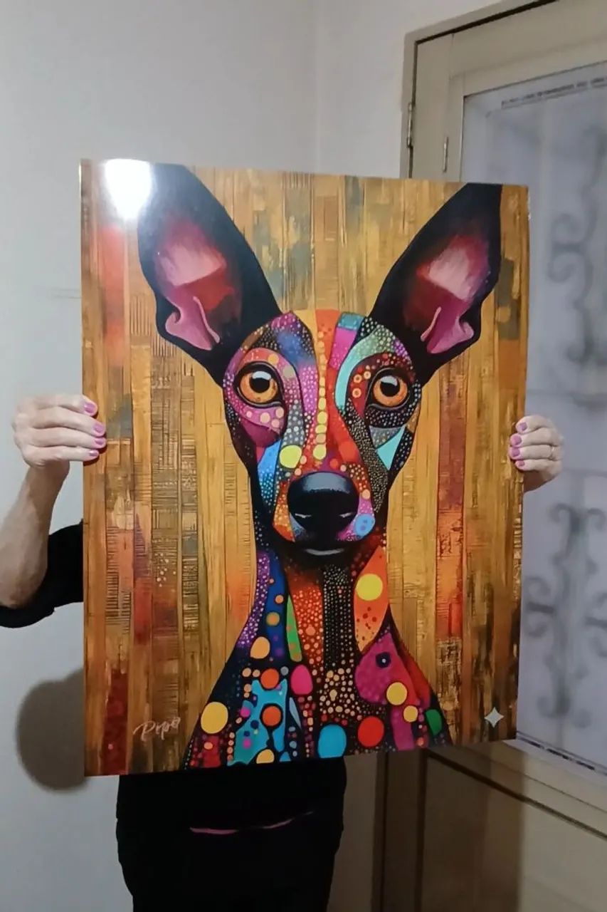 Dog Doguinho Abstrato valor 70x50 Grande Placa Decorativa  - Foto 5
